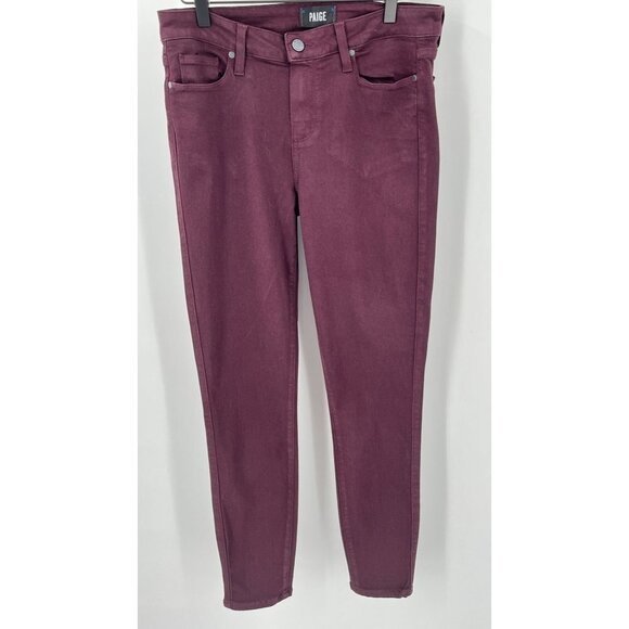 Paige Verdugo Ankle Cherry Noir Size 30  Cropped Ankle Ultra Skinny Soft - Picture 1 of 14